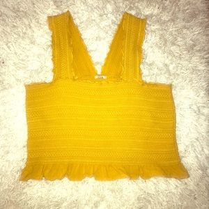 Yellow Scrunchy Urban Outfitters Crop